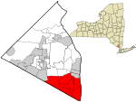 Rockland County New York incorporated and unincorporated areas Orangetown highlighted